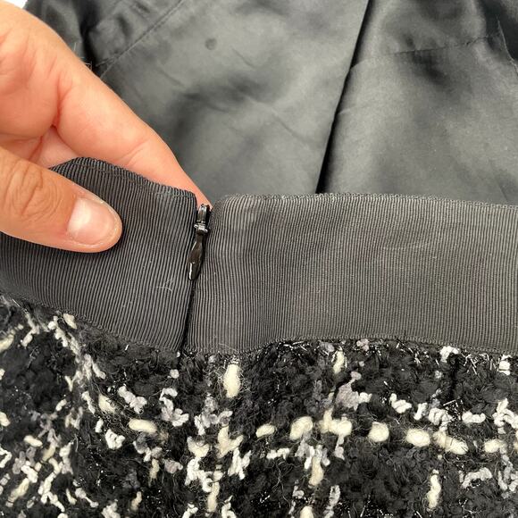 MILLY OF NEW YORK Wool Blend Tweed Black & White Mini Skirt // 2 - Picture 7 of 8